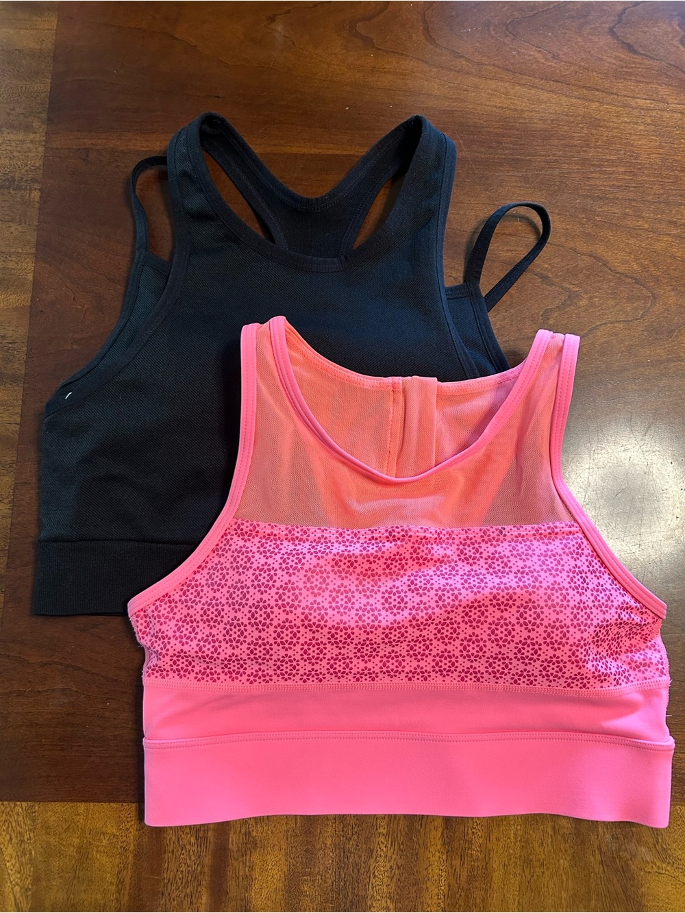 Black and Pink Women's Sports Bras — Versatile Layering Tops